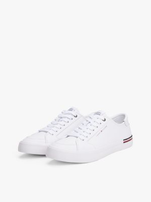 white debossed logo trainers for men tommy hilfiger