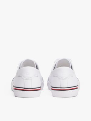 white debossed logo trainers for men tommy hilfiger