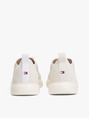 beige mono-sock knit trainers for men tommy hilfiger