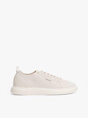 beige gebreide monosock-sneaker voor heren - tommy hilfiger