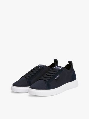 blue mono-sock knit trainers for men tommy hilfiger