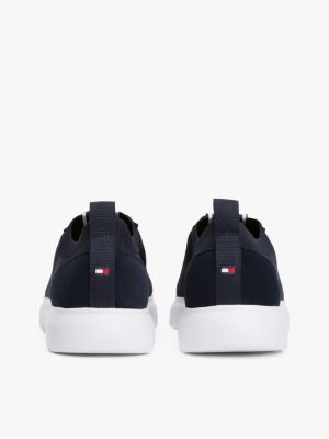 baskets mono-sock en maille bleu pour hommes tommy hilfiger