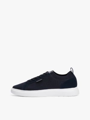 blue mono-sock knit trainers for men tommy hilfiger