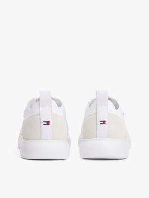 white mono-sock knit trainers for men tommy hilfiger