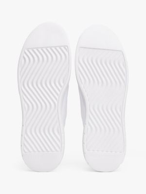 baskets mono-sock en maille blanc pour hommes tommy hilfiger