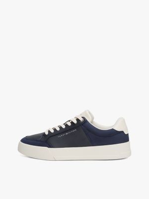 multi debossed logo court trainers for men tommy hilfiger