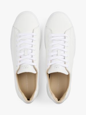 white leather cupsole trainers for men tommy hilfiger