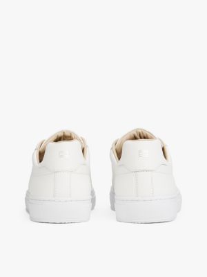 white leather cupsole trainers for men tommy hilfiger