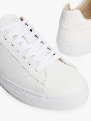 white leather cupsole trainers for men tommy hilfiger