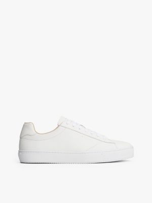 white leather cupsole trainers for men tommy hilfiger