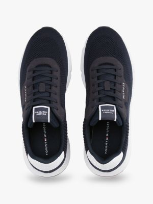 black signature lightweight knit trainers for men tommy hilfiger