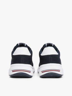 schwarz leichtgewichtiger sneaker aus strick für herren - tommy hilfiger