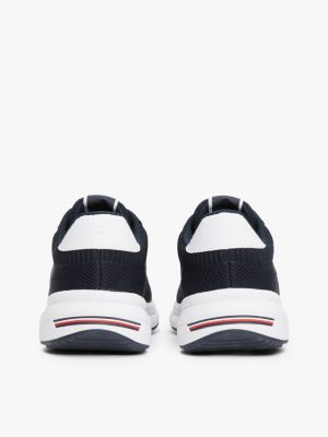 black signature lightweight knit trainers for men tommy hilfiger