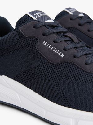 schwarz leichtgewichtiger sneaker aus strick für herren - tommy hilfiger