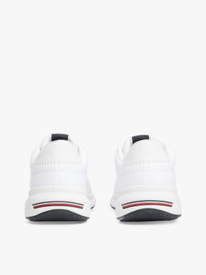 white signature lightweight knit trainers for men tommy hilfiger