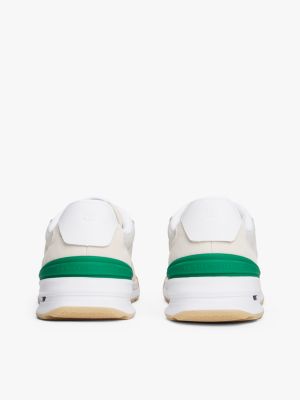 white suede cleat classic runner trainers for men tommy hilfiger