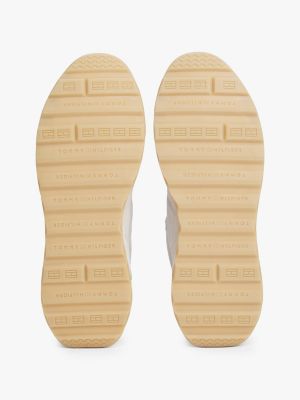 white suede cleat classic runner trainers for men tommy hilfiger