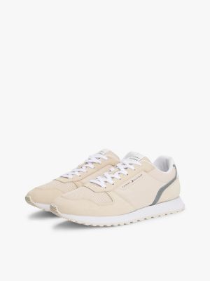 sneakers in camoscio con suola antiscivolo multi da uomini tommy hilfiger