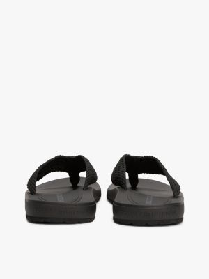 sandali infradito con fasce intrecciate nero da uomini tommy hilfiger