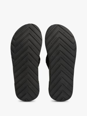 sandali infradito con fasce intrecciate nero da uomini tommy hilfiger