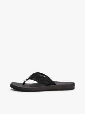 sandali infradito con fasce intrecciate nero da uomini tommy hilfiger