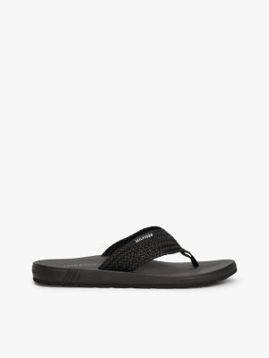 sandali infradito con fasce intrecciate black da uomini tommy hilfiger