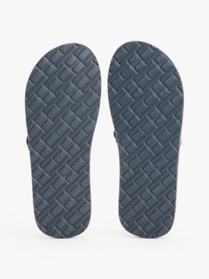 blue patch logo webbing flip-flops for men tommy hilfiger