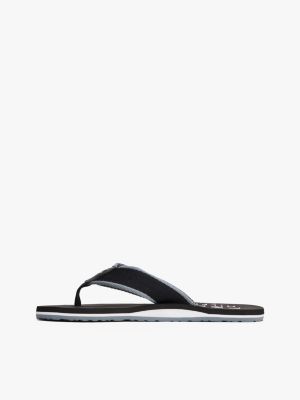 blue patch logo webbing flip-flops for men tommy hilfiger