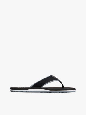 blue patch logo webbing flip-flops for men tommy hilfiger