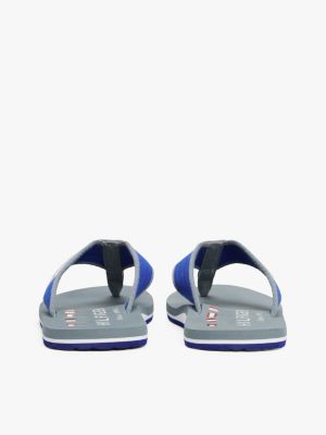 blue patch logo webbing flip-flops for men tommy hilfiger