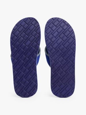 blue patch logo webbing flip-flops for men tommy hilfiger