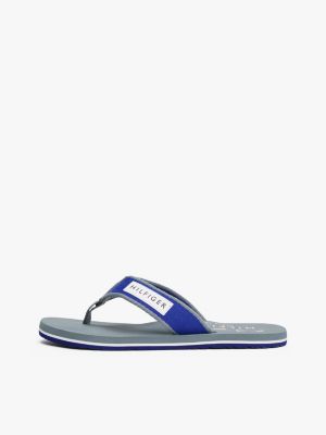 blue patch logo webbing flip-flops for men tommy hilfiger