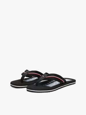 multi signature tape webbing flip-flops for men tommy hilfiger