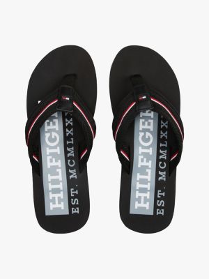 multi signature tape webbing flip-flops for men tommy hilfiger