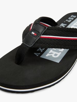 multi signature tape webbing flip-flops for men tommy hilfiger