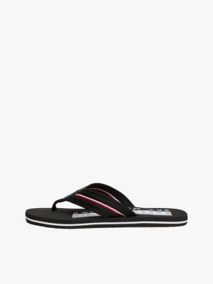 multi signature tape webbing flip-flops for men tommy hilfiger