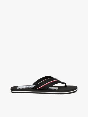 multi signature tape webbing flip-flops for men tommy hilfiger