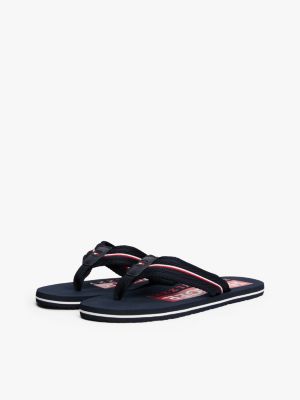 multi signature tape webbing flip-flops for men tommy hilfiger