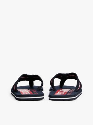 multi signature tape webbing flip-flops for men tommy hilfiger