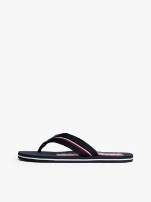 multi signature tape webbing flip-flops for men tommy hilfiger