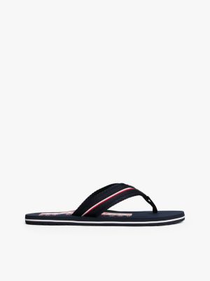 multi signature tape webbing flip-flops for men tommy hilfiger