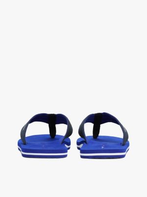 blue logo webbing flip-flops for men tommy hilfiger