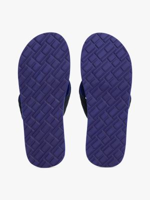 blue logo webbing flip-flops for men tommy hilfiger