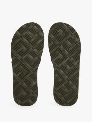 black logo padded strap flip-flops for men tommy hilfiger