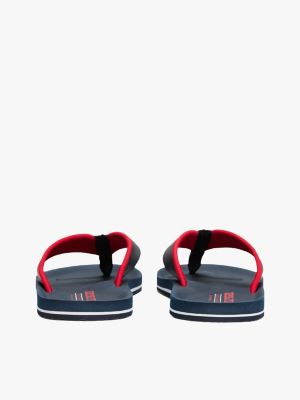 blue logo padded strap flip-flops for men tommy hilfiger