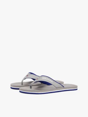 multi logo padded strap flip-flops for men tommy hilfiger