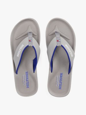 multi logo padded strap flip-flops for men tommy hilfiger