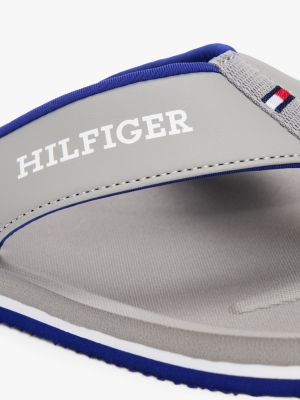 multi logo padded strap flip-flops for men tommy hilfiger