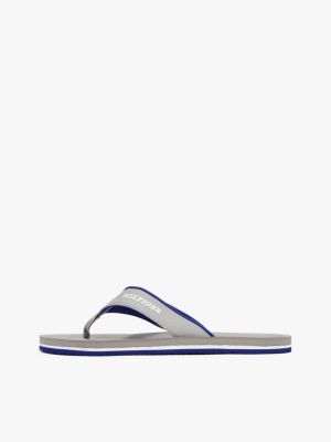 multi logo padded strap flip-flops for men tommy hilfiger