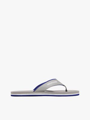 multi logo padded strap flip-flops for men tommy hilfiger